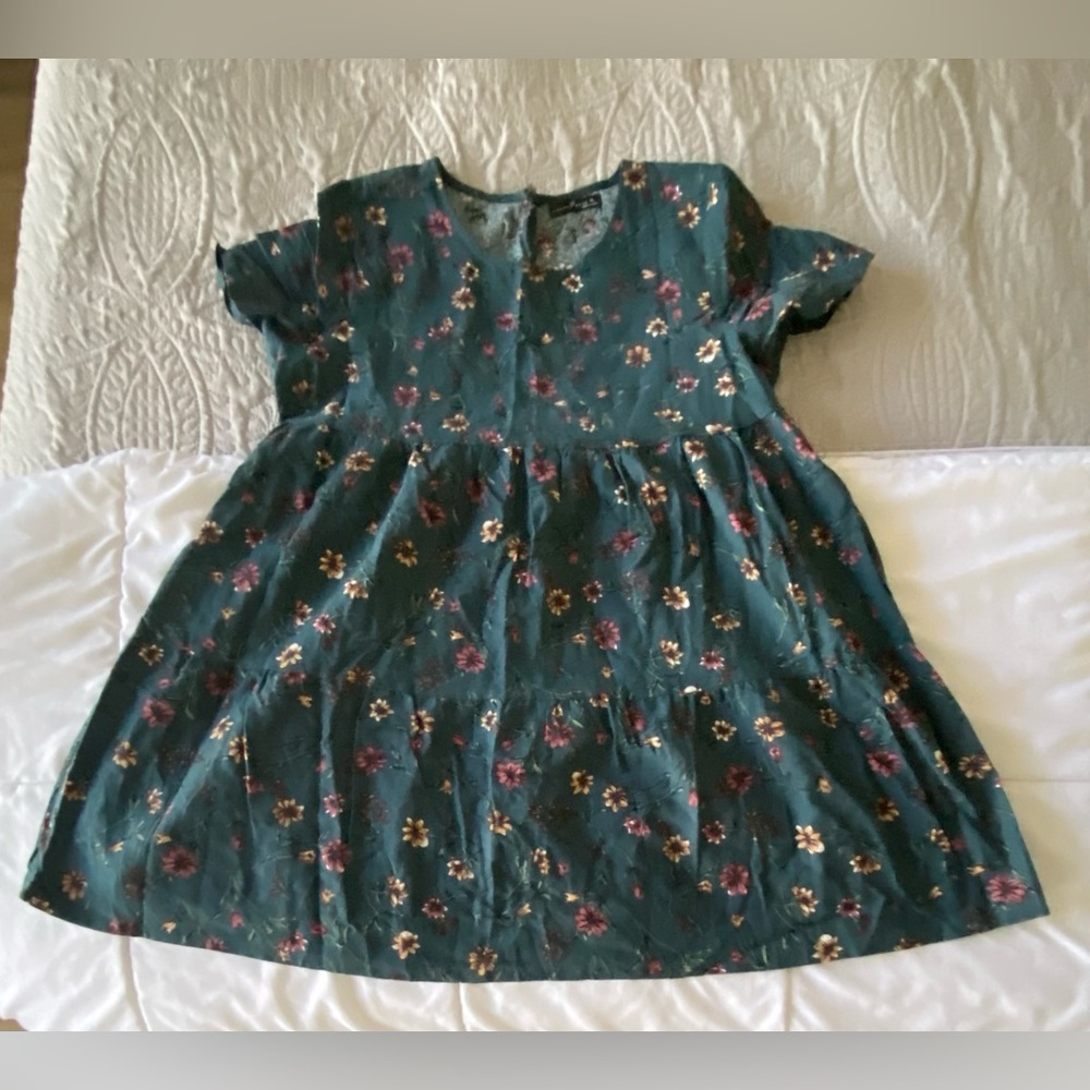 Green dress with flowers